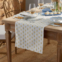 Flowers & Plaid Yarn-Dyed Reversible Table Runner - Graph Plaid Yellow, 16 in. x 90 in.,Graph Plaid Yellow