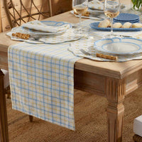 Flowers & Plaid Yarn-Dyed Reversible Table Runner - Graph Plaid Yellow, 16 in. x 90 in.,Graph Plaid Yellow