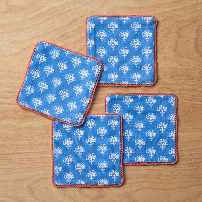 Ari Cocktail Napkins, Set of 4 - Blue,Blue