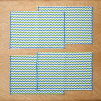 Arienna Wave Placemats, Set of 4 - Green Multi,Green Multi