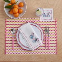 Arienna Wave Placemats, Set of 4 - Pink Multi,Pink Multi