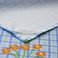 Floral Plaid Kitchen Towel Sets - Blue, Set of 2,Blue, Set of 2
