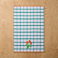 Floral Plaid Kitchen Towel Sets - Green, Set of 2,Green, Set of 2