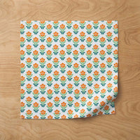 Floral Plaid Napkins, Set of 4 - Green,Green