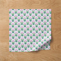 Floral Plaid Napkins, Set of 4 - Pink,Pink