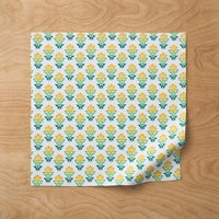 Floral Plaid Napkins, Set of 4 - Yellow,Yellow