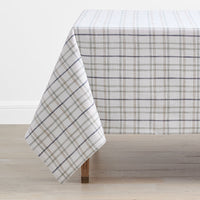 Alerie Yarn-Dyed Plaid Tablecloth - Parchment, 70 in. x 90 in.,Parchment