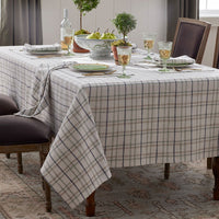 Alerie Yarn-Dyed Plaid Tablecloth - Parchment, 70 in. x 90 in.,Parchment