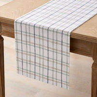 Alerie Yarn-Dyed Plaid Table Runner - Parchment, 16 in. x 90 in.,Parchment