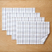 Alerie Yarn-Dyed Plaid Placemats, Set of 4 - Parchment,Parchment
