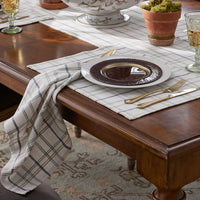 Alerie Yarn-Dyed Plaid Napkins, Set of 4 - Parchment,Parchment