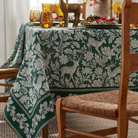 Deer Walk Tablecloth - Green Multi, 70 in. x 90 in.,Green Multi