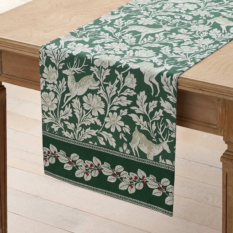 Deer Walk Reversible Table Runner - Green Multi, 16 in. x 90 in.,Green Multi