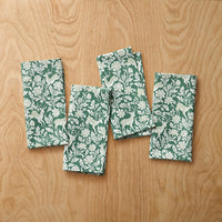 Deer Walk Napkins, Set of 4 - Green Multi,Green Multi