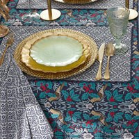 Bird Garden Tablecloth - Navy Multi, 70 in. x 90 in.,Navy Multi