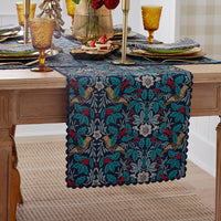 Bird Garden Reversible Table Runner - Navy Multi, 16 in. x 90 in.,Navy Multi