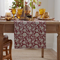 Floral Garden Reversible Table Runner - Red Multi, 16 in. x 90 in.,Red Multi