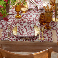 Floral Garden Reversible Placemats, Set of 4 - Red Multi,Red Multi