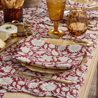 Floral Garden Napkins, Set of 4 - Red Multi,Red Multi