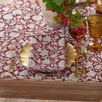 Floral Garden Napkins, Set of 4 - Red Multi,Red Multi