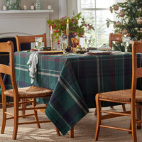 Henrietta Large Plaid Tablecloth - Green Multi, 70 in. x 90 in.,Green Multi