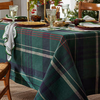 Henrietta Large Plaid Tablecloth - Green Multi, 70 in. x 90 in.,Green Multi