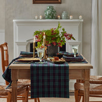 Henrietta Mini Plaid Table Runner - Green Multi, 16 in. x 90 in.,Green Multi