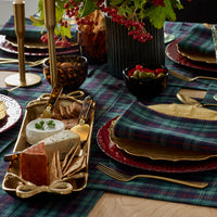 Henrietta Mini Plaid Table Runner - Green Multi, 16 in. x 90 in.,Green Multi