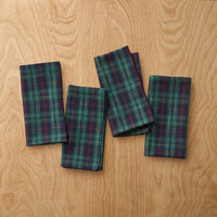 Henrietta Mini Plaid Napkins, Set of 4 - Green Multi,Green Multi