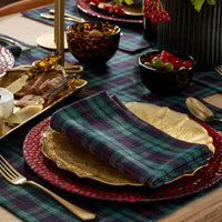Henrietta Mini Plaid Napkins, Set of 4 - Green Multi,Green Multi