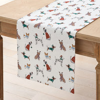 Holiday Pup Table Runner - White Multi, 16 in. x 90 in.,White Multi