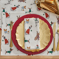 Holiday Pup Placemats, Set of 4 - White Multi,White Multi