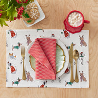 Holiday Pup Placemats, Set of 4 - White Multi,White Multi