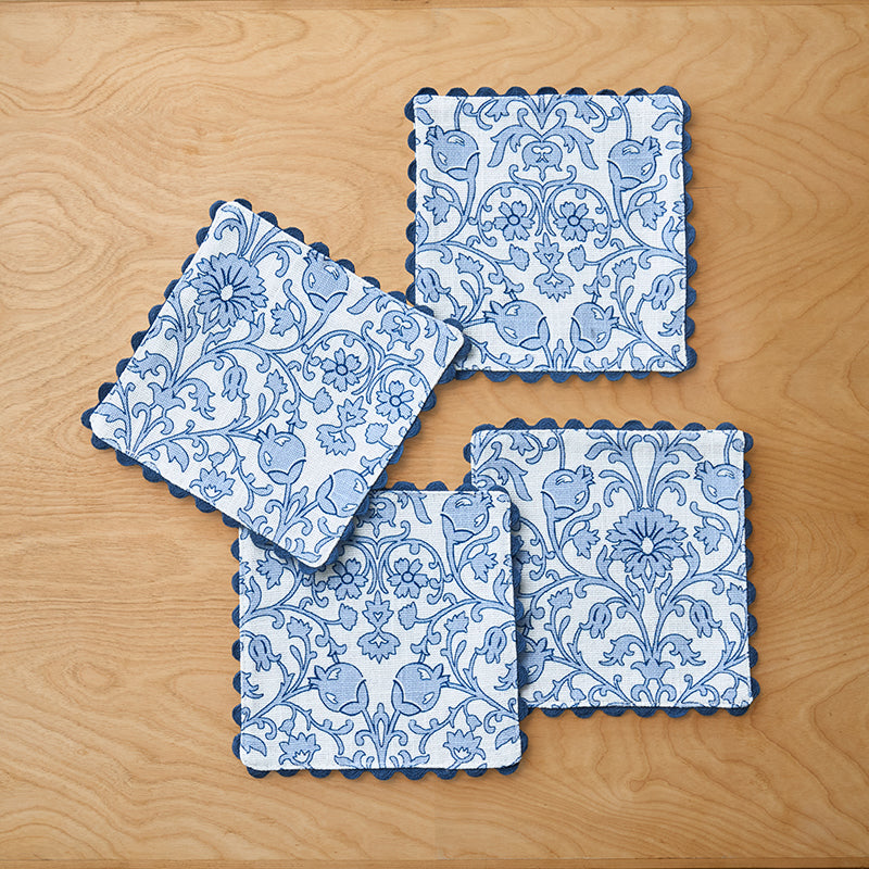 Atarah Cocktail Napkins, Set of 4 - Blue Multi,Blue Multi