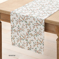 Elegant Pheasant Reversible Table Runner - White Multi, 16 in. x 90 in.,White Multi
