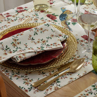 Elegant Pheasant Napkins, Set of 4 - White Multi,White Multi