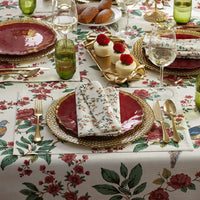 Elegant Pheasant Napkins, Set of 4 - White Multi,White Multi