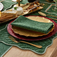 Holiday Vine Stripe Reversible Placemats, Set of 4 - Green,Green