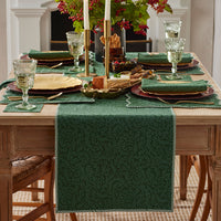 Holiday Vine Stripe Napkins, Set of 4 - Green,Green