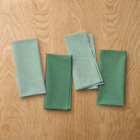Stripe Dot Napkins, Set of 4 - Green,Green