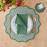 Stripe Dot Napkins, Set of 4 - Green,Green