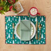 Stripe Dot Napkins, Set of 4 - Green,Green