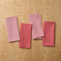 Stripe Dot Napkins, Set of 4 - Red,Red