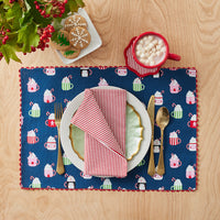 Stripe Dot Napkins, Set of 4 - Red,Red