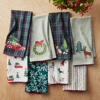 Embroidered Tea Towels, Set of 2 - Cars & Dogs,Cars & Dogs