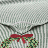 Embroidered Tea Towels, Set of 2 - Holly Stripe,Holly Stripe