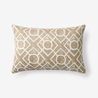 Indoor/Outdoor Toss Pillow - Textured Fretwork Sand, 13 in. x 20 in.,Textured Fretwork Sand