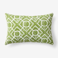 Indoor/Outdoor Toss Pillow - Textured Fretwork Leaf Green, 16 in. x 24 in.,Textured Fretwork Leaf Green