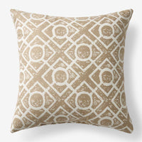 Indoor/Outdoor Toss Pillow - Textured Fretwork Sand, 24 in. x 24 in.,Textured Fretwork Sand