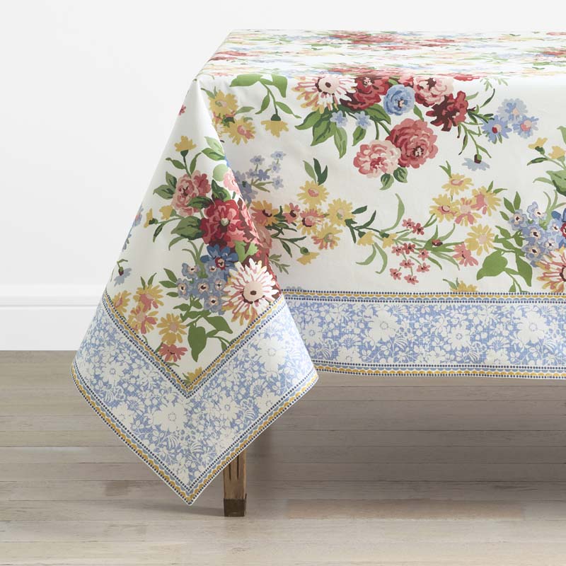 Garden Floral Cotton Tablecloth - Natures Bouquet, 70 in. x 90 in.,Nature's Bouquet